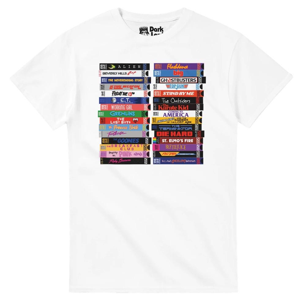 Retro 80s Movies VHS Stacks T-Shirt